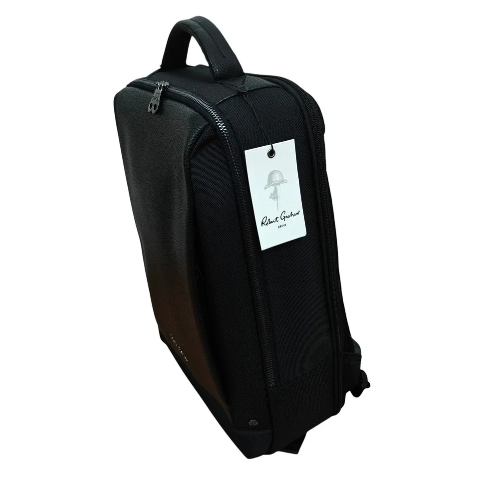 Robert Graham Backpack Solid Black Travel Commuting Padded Laptop Pocket NWT